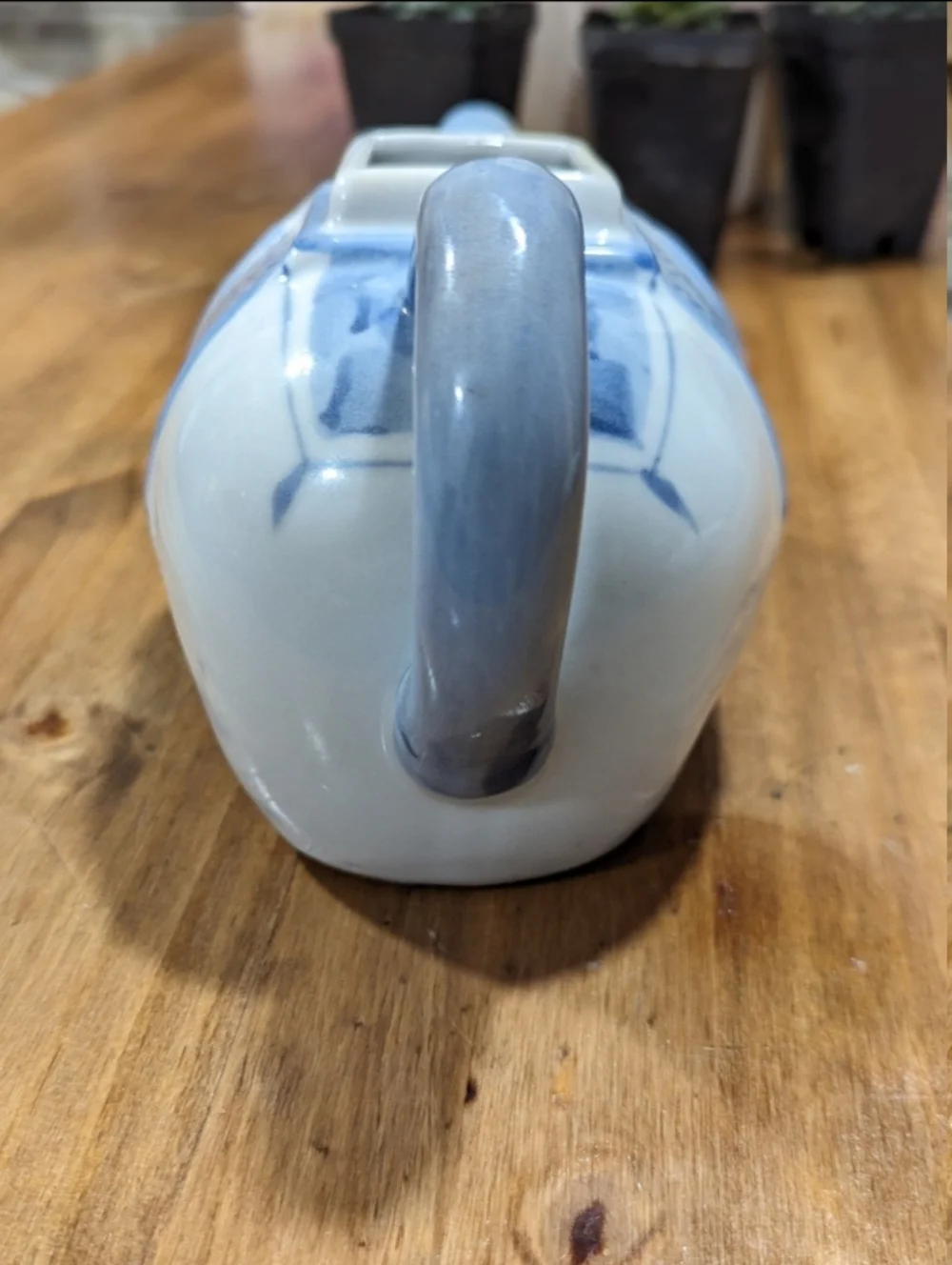 Pier 1 Imports Ceramic Hand painted Elephant Teapot Planter 4.5
